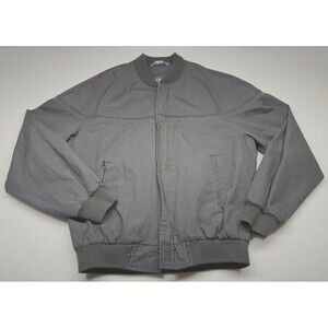 Par Four Bomber Jacket Mens Med 90s Grey Golf Zip Up Retro Windbreaker Vintage